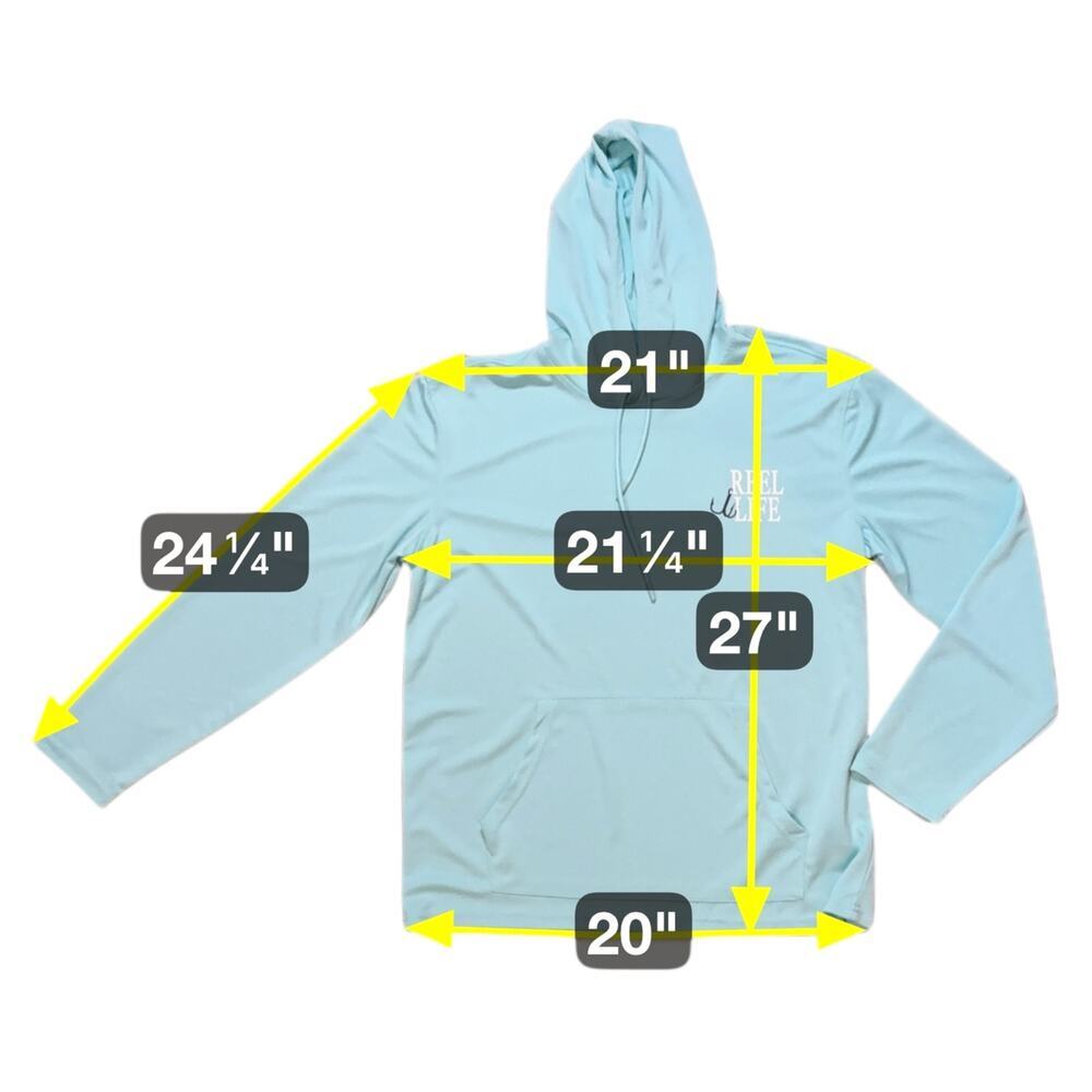 Reel Life Destin Heathered Pullover Hoodie Mens Sea Foam Green Size M - Picture 5 of 5